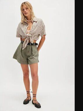 Free People Olive High Waist Women’s Shorts